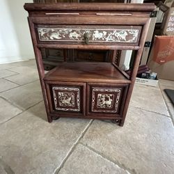 Chinese Rosewood End Table Cabinet 