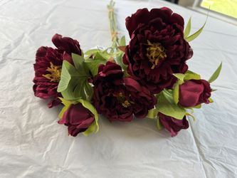 Red / Burgundy Peony Artificial Flower Bouquet - Ramo flores peonía 