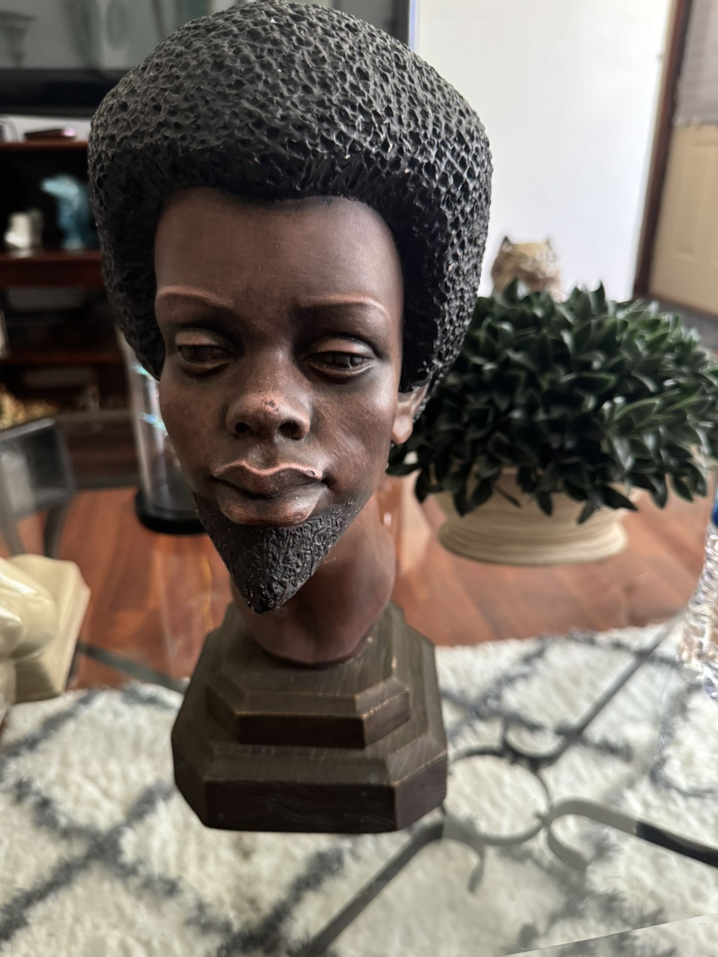 VINTAGE AFRICAN AMERICAN MAN AFRO BUST
