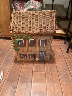 Vintage Wicker Basket Laundry Etc 