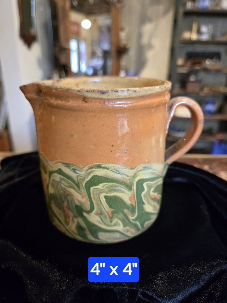 Miniature Antique French Jaspe Pottery
