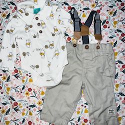 Baby Winnie The Pooh Outfit 0-3 Months 