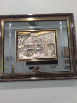 Framed 3D Relief Wall Art Silver Gold