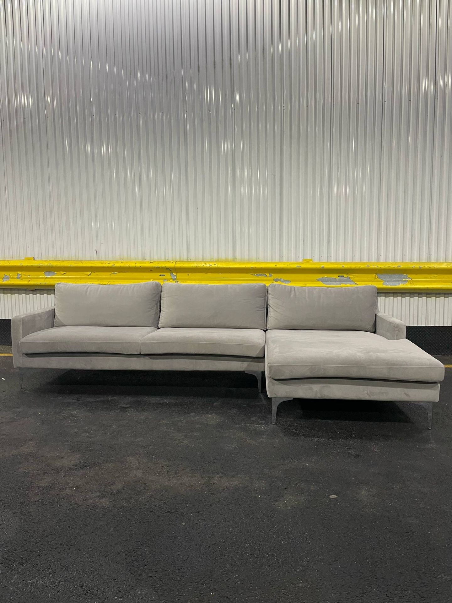 Grey Velvet Sofa Couch Free Delivery