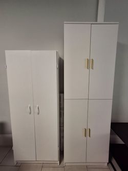 White upright pantry closet