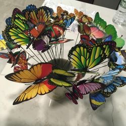Butterfly Stakes, 60pcs 2.7" Garden Butterfly Stakes Decor Outdoor Yard Patio Planter Flower Pot Spring Garden
