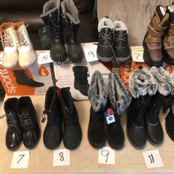 WOMENS SNOW  BOOTS DIFFERENT SIZES AND COLORS 