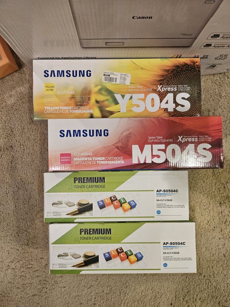 Samsung CLX-4195FW Multi-Function Printer And Samsung Toner Cartridges Bundle