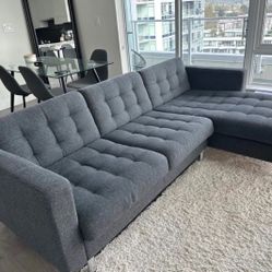 *Free Delivery* Gray IKEA Morabo Sectional Couch Sofa Chaise