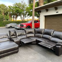 Sectional Couch/Sofa - Dark Brown - Recliners - Leather - Delivery Available 🚛