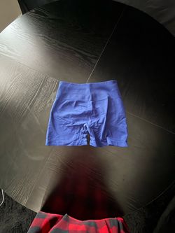 Blue Seamless High-Waist Biker Shorts