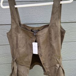 Banana Republic Olive Suede Top