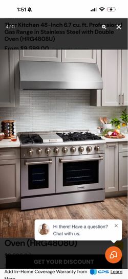 48 in. 6.7 cu. ft. Double Oven Gas Range with Convection Oven in. Stainless Steel