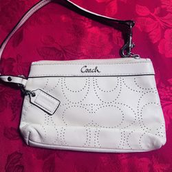 Leather Coach wristlet