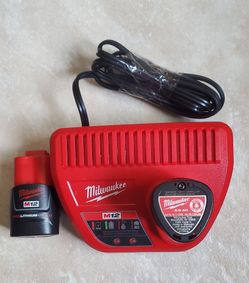 Milwaukee 2 batteries and a charger NEW