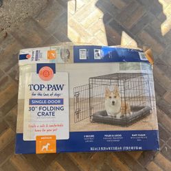 30” TOP•PAW single Door Dog Folding Crate