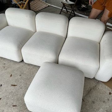 Modern Cream Couch (Great after Clean or Perfect for an EASY Flip)