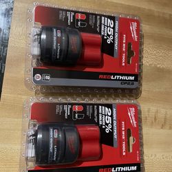 Milwaukee 2.5 ah batteries 12v new $50 each $100 both firm in n Lakeland 