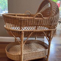 Wicker Bassinet With Stand 