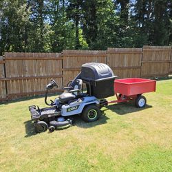 Ego Electric Zero-Turn Riding Lawn Mower With Bagger And Trailer