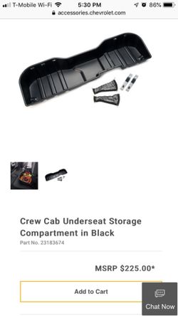 Crew cab under-seat storage came off a Chevy Silverado LT