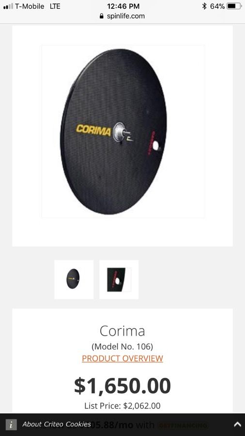 Corima carbon -REAR-disc wheel.