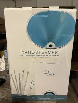 NanoSteamer Large 3-in-1 Nano Ionic Facial Steamer with Precise Temp Control 