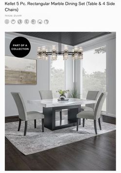 Kellet 5-Piece Rectangular Marble Dining Set