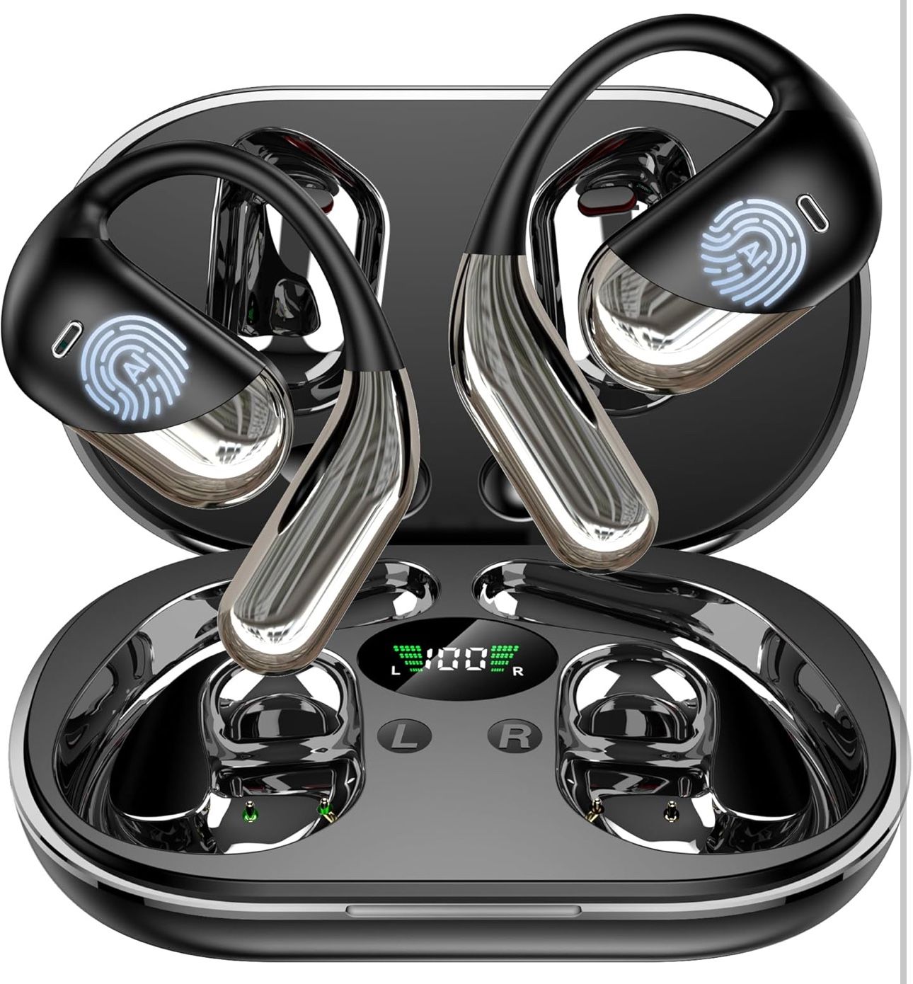 AI translation earbuds, 3-in-1 real time, 144 languages, open ear, iOS/Android