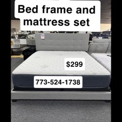 Bed Frame Headboard With Mattress And Box Spring $299 Only 