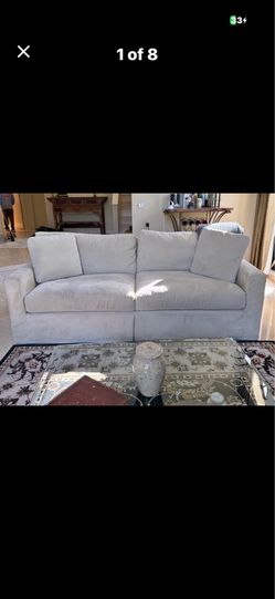 Set of Slipcovered Sofa and Loveseat Set