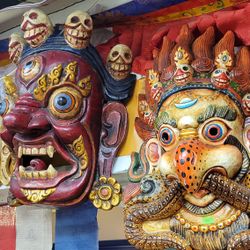 Hand Crafted Tibetan Wooden Mask From TIBET