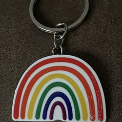 Rainbow Badge Keychain 