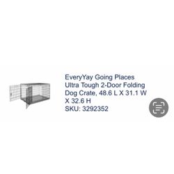 Dog Crate NEW XL Ultra Tough - Folding- 2 Door
