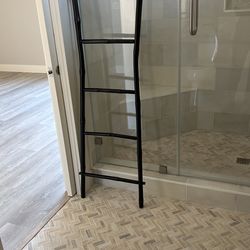 Black bamboo standing decorative ladder