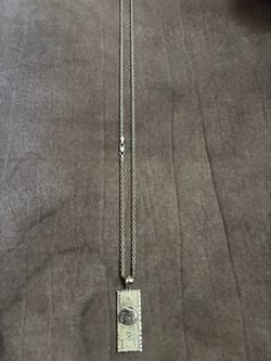 100$ bill pendant with rope chain