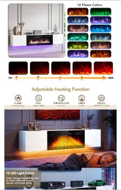 Chimenea Eléctrica con Control Remoto y Calefacción