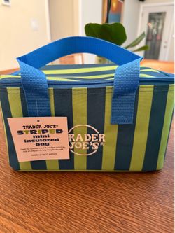 LAST One NEW Trader Joe’s Blue STRIPED Insulated Bag
