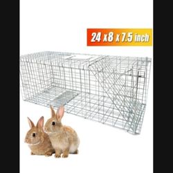Live Animal Cage Trap, Heavy Duty Folding Raccoon Trap, Humane Cat Trap