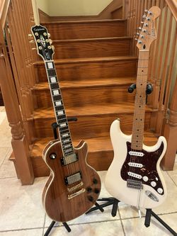 Fender MIM Roadhouse Stratocaster And Epiphone Les Paul Custom Pro  