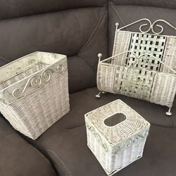 Bath/Bed/den trash, magazine, tissue accessories