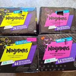 Ninjamas Diapers. $20 A Box Small & Large