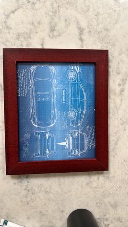 Tesla Model 3 Blueprint Framed