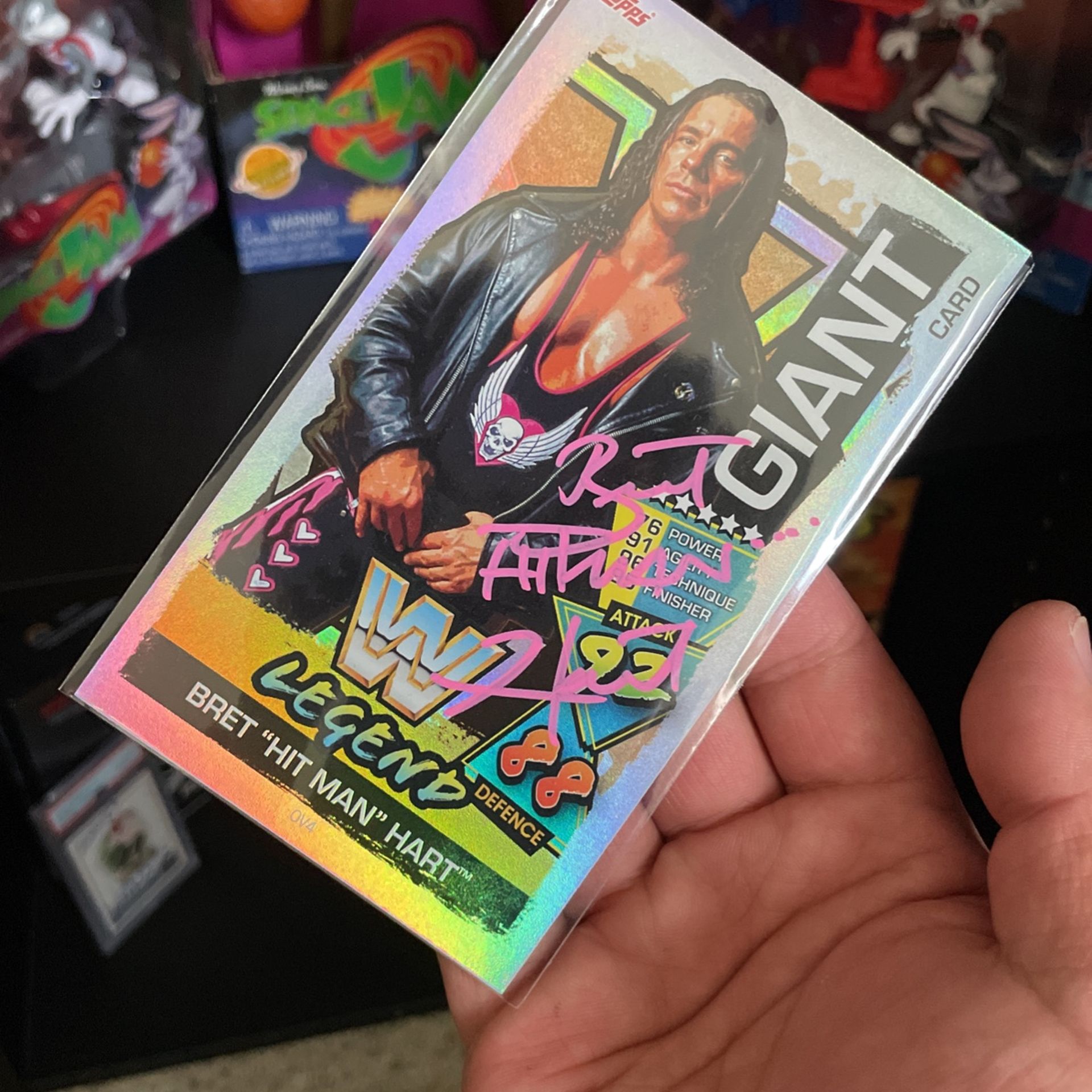 GIANT WWE BRET HART CARD AUTOGRAPH