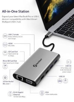 UtechSmart 11-in-1 USB C Hub - Unleash Full Connectivity Potential - Like New!