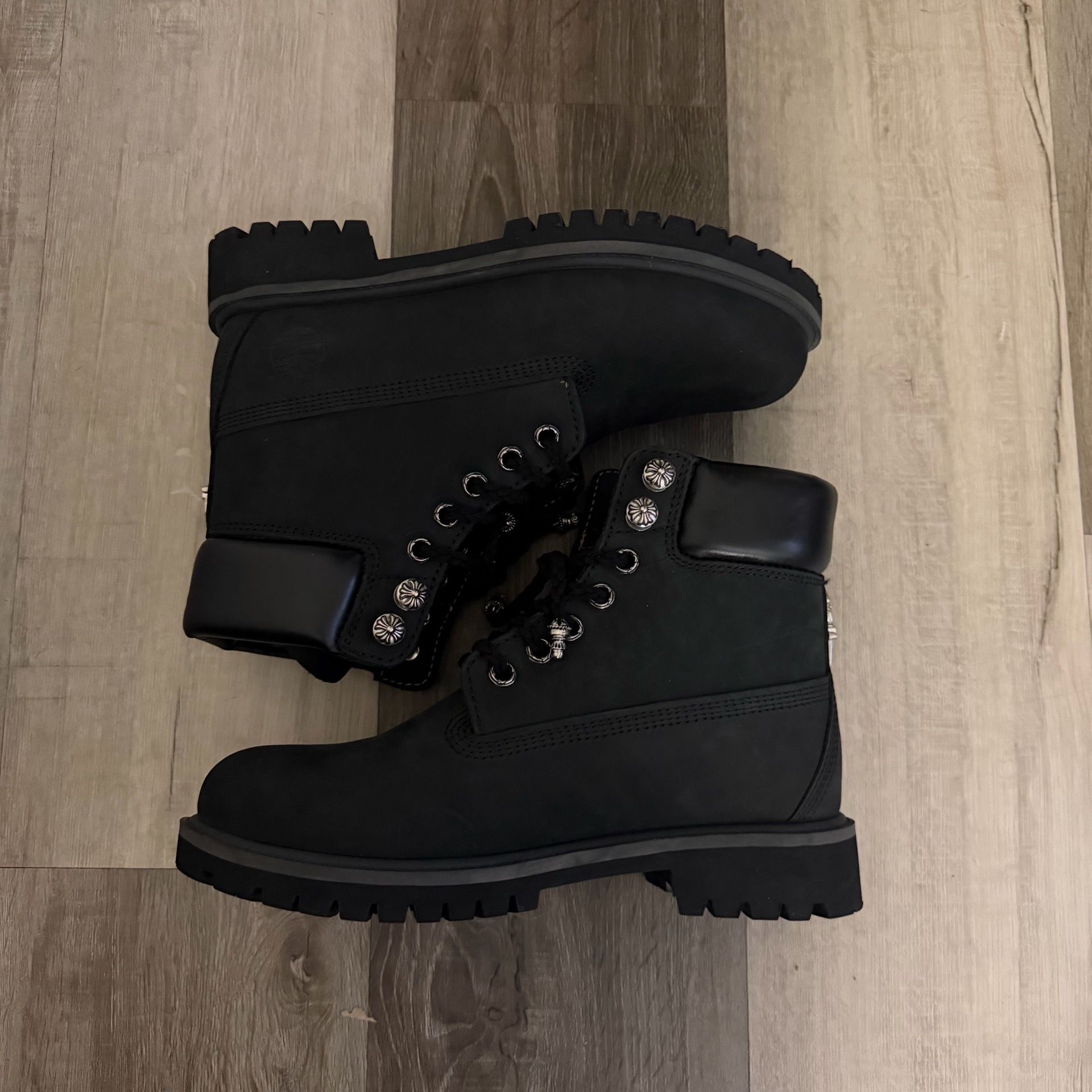 Chrome hearts X Timberlands black boots