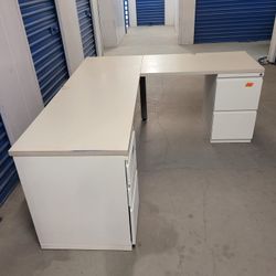 L Shape Desk With 2file Cabinets No Key 