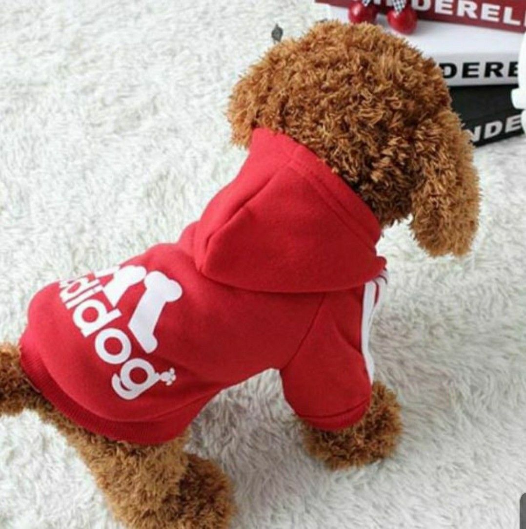 Adidog dog adidas clothes pet shirt harness cat hoody cute