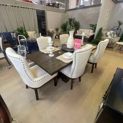 Landon 7pc Dining Room Set w/ 1 x18" Removable Extension Leaf