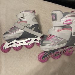 ZPM Girls Pink and White Inline Skates